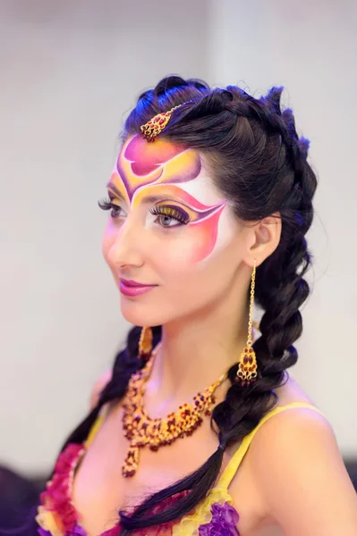 Kreativa makeup show på festivalen av skönhet — Stockfoto