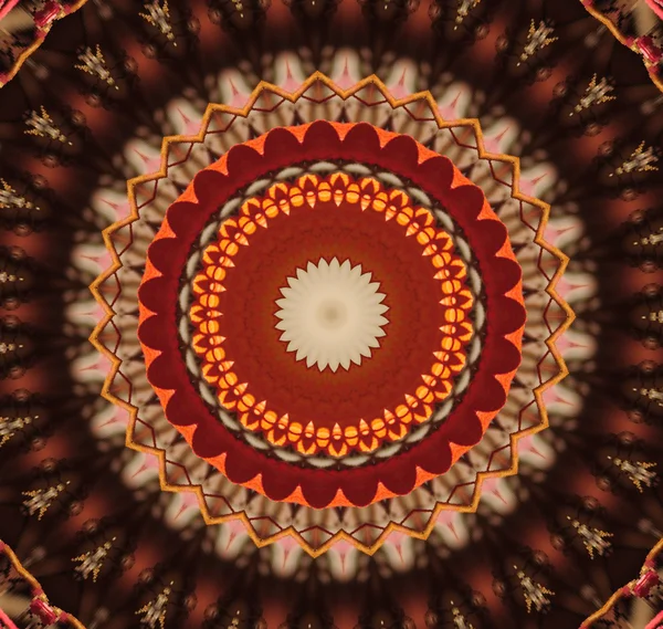 Ornamento oriental circular vermelho — Fotografia de Stock