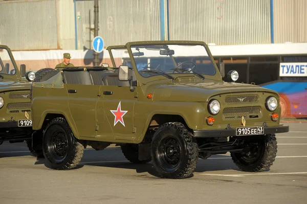 Russian army vehicle before the parade for Victory Day — Stock Photo, Image