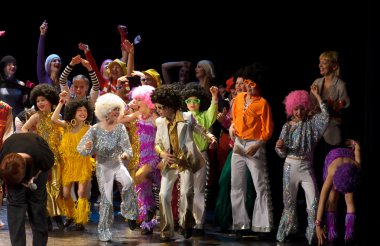 Dance performance on stage, Festival of children's dance groups, St. Petersburg, Russia. clipart