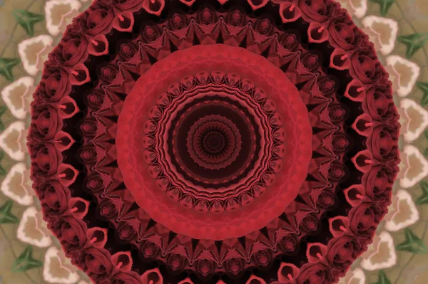 Червоний круговий Орнамент — стокове фото