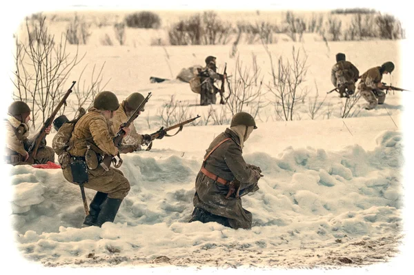 Reconstruction of the Second World War — Stock Photo, Image