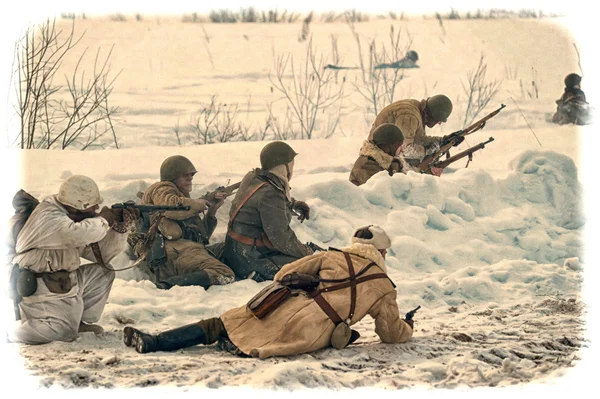 Reconstruction of the Second World War — Stock Photo, Image