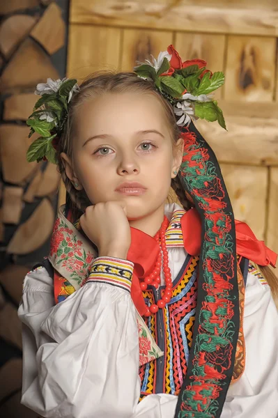 Polnisches Mädchen in Tracht Krakau — Stockfoto