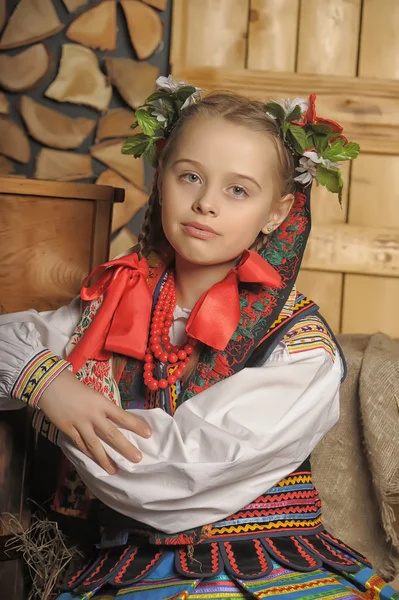 Polish girl in national costume Krakow — Stock Photo, Image