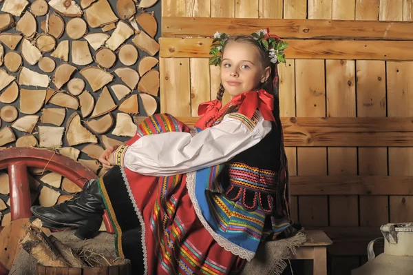 ポーランド国立女の子コスチューム クラクフ — ストック写真