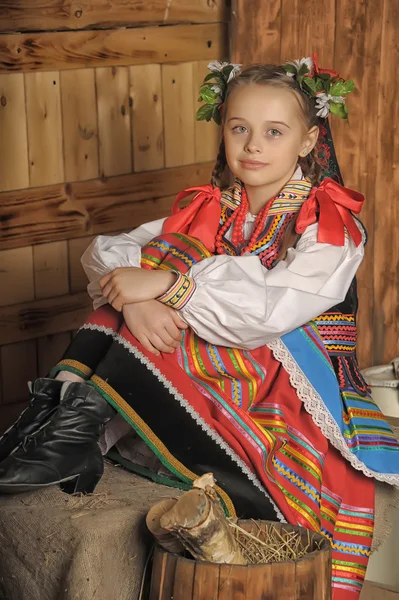 Polish girl in national costume Krakow — Stock Photo, Image