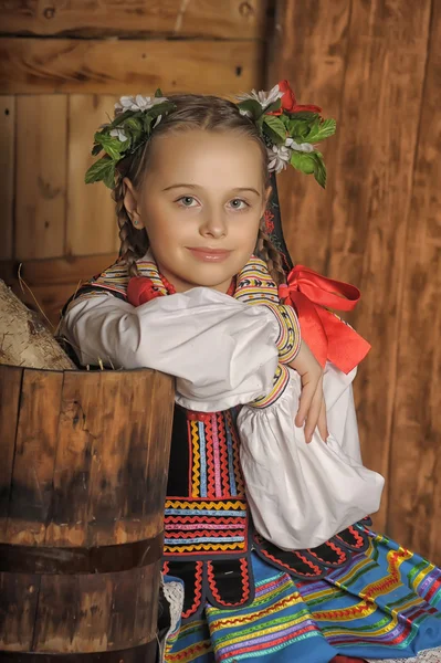 Polish girl in national costume Krakow — Stock Photo, Image