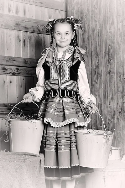 Chica polaca en traje nacional Cracovia — Foto de Stock