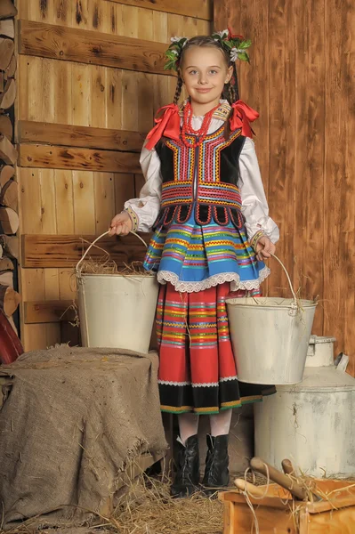 Polnisches Mädchen in Tracht Krakau — Stockfoto