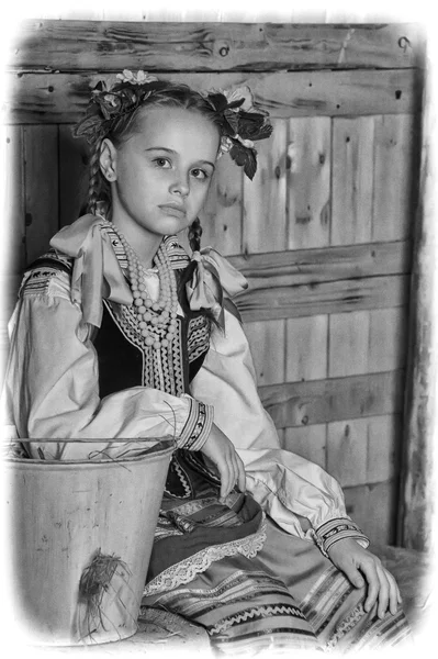 Polish girl in national costume Krakow — Stock Photo, Image