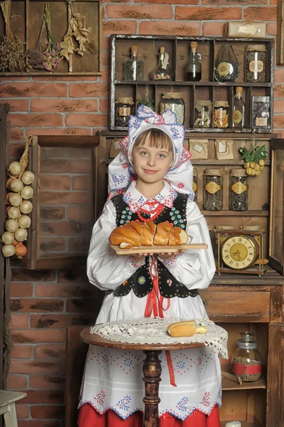 Lengyel lány jelmez — Stock Fotó