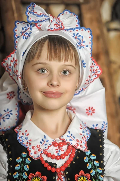 Menina polonesa em traje — Fotografia de Stock