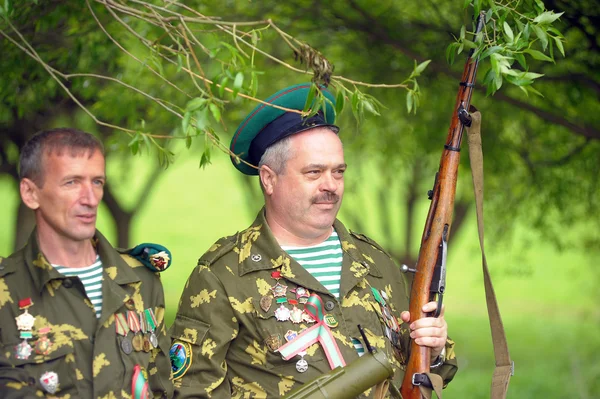 Mannen reenactors van gevechtsoperaties — Stockfoto