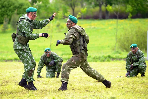 デモンストレーションの演習にロシアの兵士 — ストック写真