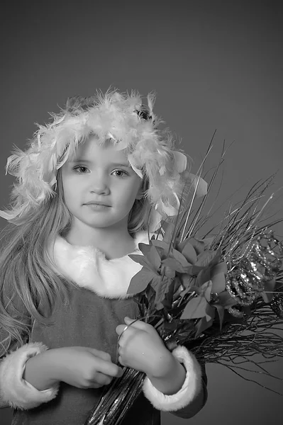 女の子のクリスマスの肖像画 — ストック写真