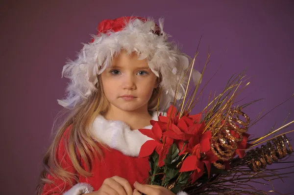 Retrato de Natal de uma menina — Fotografia de Stock