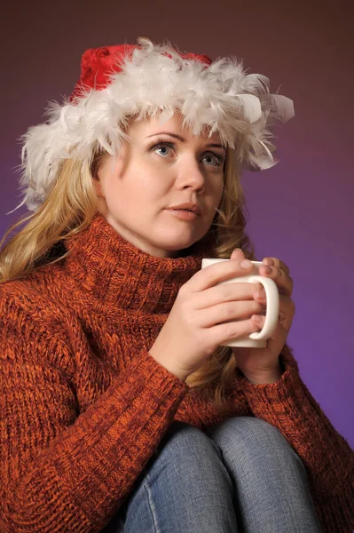 Retrato navideño de una mujer —  Fotos de Stock