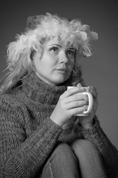 Retrato de Natal de uma mulher — Fotografia de Stock