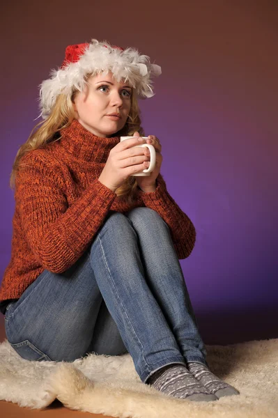 Christmas portrait of a woman — Stock Photo, Image