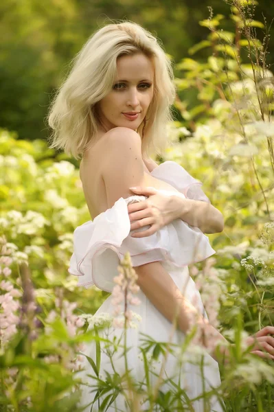 Ragazza affascinante sulla natura — Foto Stock