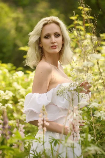 Menina encantadora na natureza — Fotografia de Stock