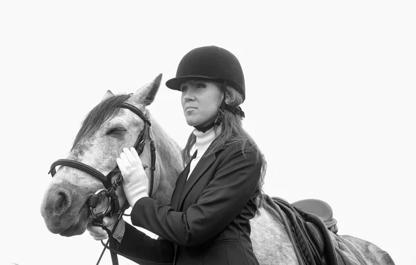 Chica con un caballo — Foto de Stock