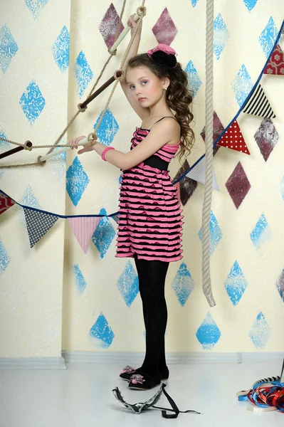 Portrait of a little circus actress — Stock Photo, Image