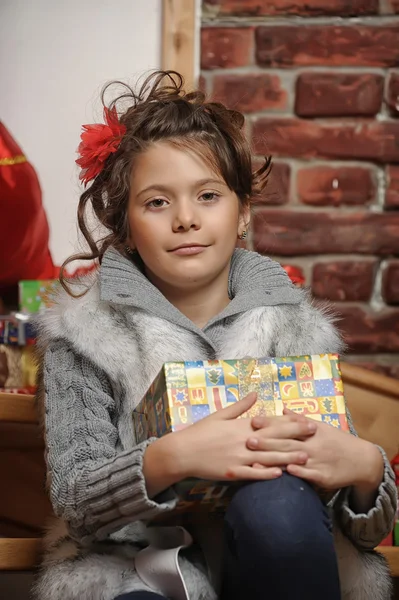 Retrato de Natal de uma menina — Fotografia de Stock