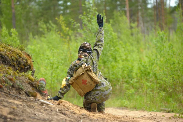 Paintballer under spelet — 图库照片