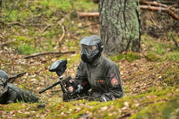 Paintball sport players during a game — Stock Photo, Image