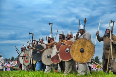 Participants during historical festival 