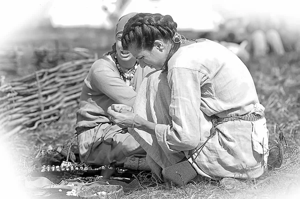 People in the reconstruction of historical events — Stock Photo, Image