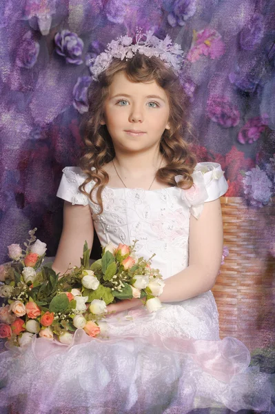 Princess with flowers — Stock Photo, Image