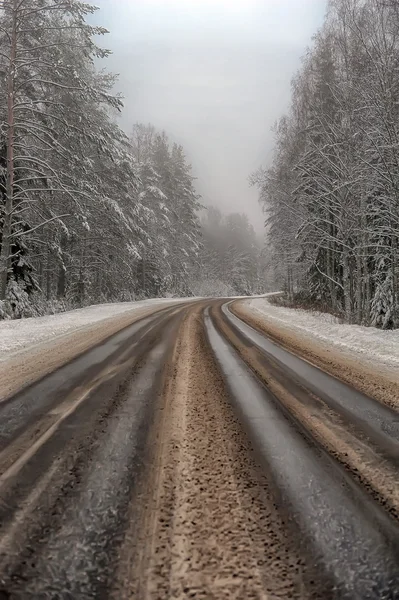 Winterweg — Stockfoto