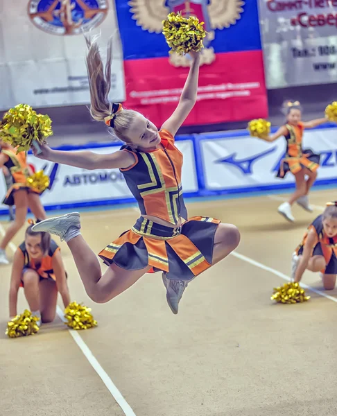 Cheerleading Championship Action — Stock Photo, Image