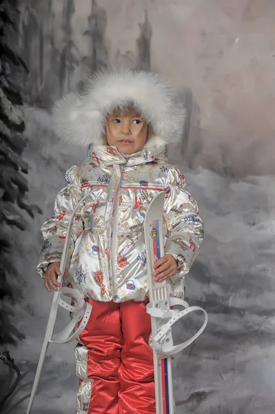 Menina esqui — Fotografia de Stock