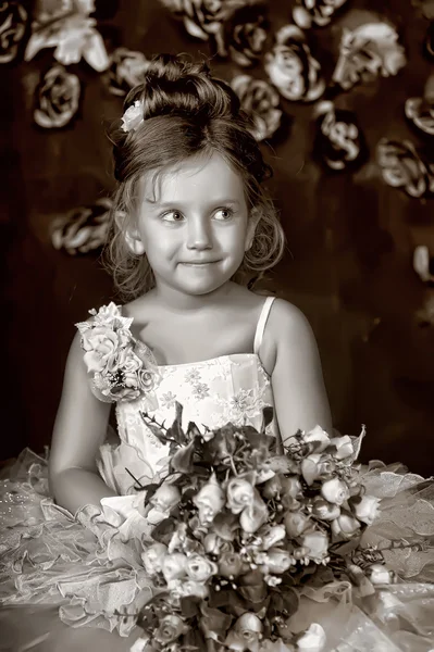 Vintage portret van meisje — Stockfoto