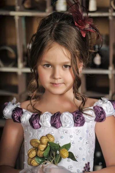 Retrato vintage de niña — Foto de Stock