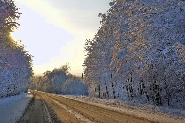 Strada invernale — Foto Stock