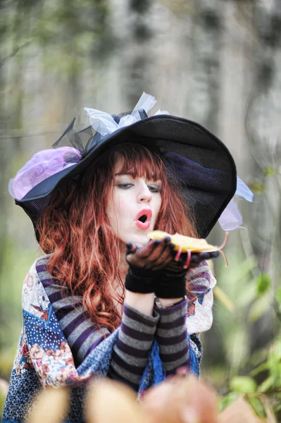 Witch in the forest — Stock Photo, Image