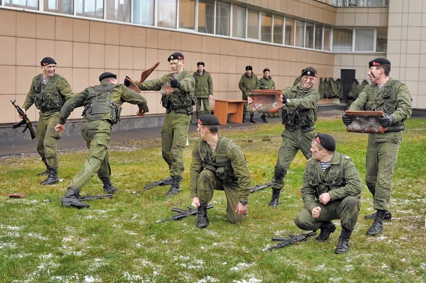 示威海军陆战队，圣彼得堡，俄罗斯 — 图库照片