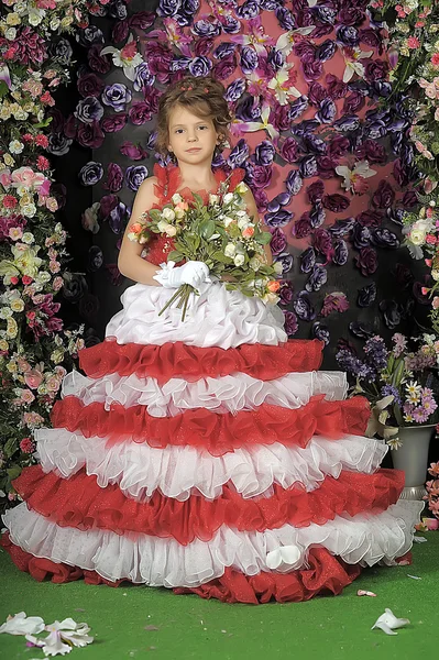 Una giovane ragazza in costume principessa . — Foto Stock