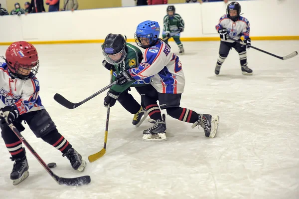 Niños jugando hockey — Foto de Stock