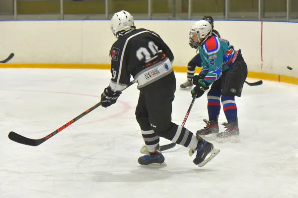 Russia San Pietroburgo 2019 Bambini Che Giocano Hockey Torneo Aperto — Foto Stock