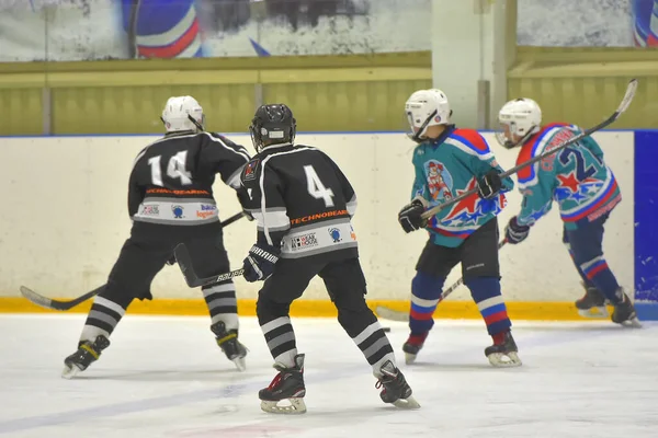 Russia San Pietroburgo 2019 Bambini Che Giocano Hockey Torneo Aperto — Foto Stock