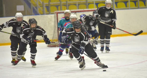 Russia Petersburg 2019 Children Playing Hockey Open Tournament Children Hockey — Stock Photo, Image