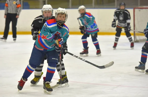 Russia San Pietroburgo 2019 Bambini Che Giocano Hockey Torneo Aperto — Foto Stock