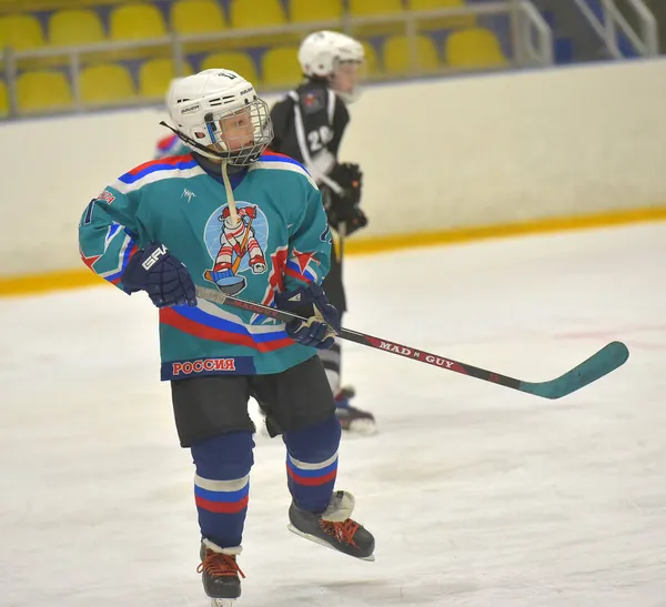 Russia Petersburg 2019 Children Playing Hockey Open Tournament Children Hockey — Stock Photo, Image