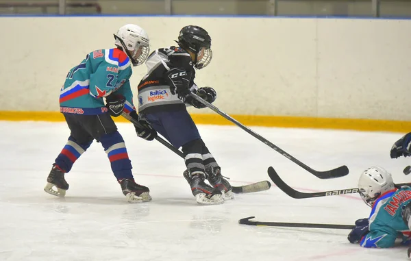 Russia Petersburg 2019 Children Playing Hockey Open Tournament Children Hockey — Stock Photo, Image